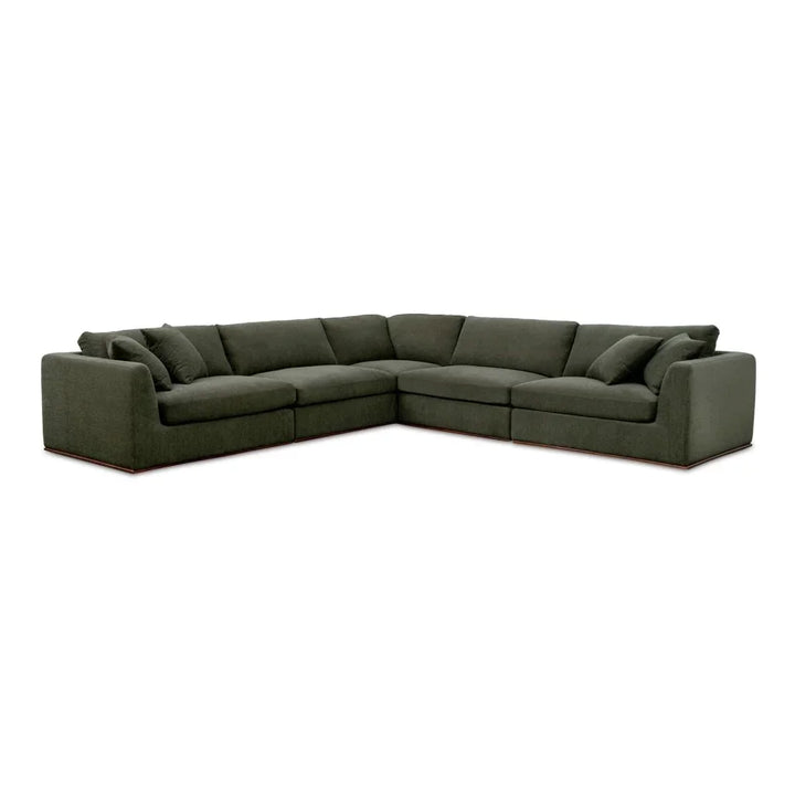 Rue Removable Back Cushions Sectional Sofa-Modular Sofas-Moe's Home-Deep Green-LOOMLAN