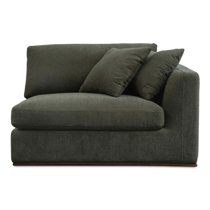 Rue Two Toss Cushions Corner Sofa-Modular Sofas-Moe's Home-Rigth Arm Facing-Deep Green-LOOMLAN