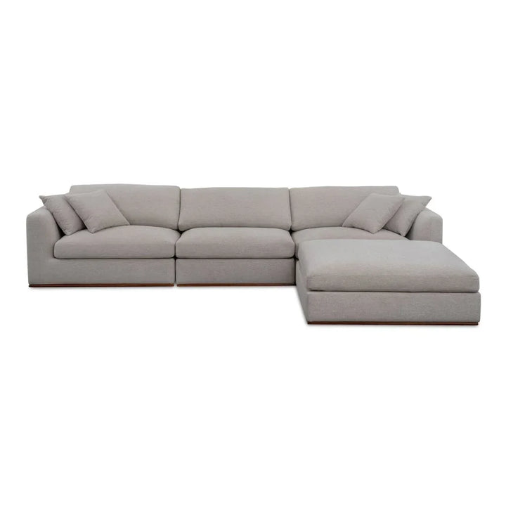 Rue Two Toss Cushions Lounge Sectional Sofa-Modular Sofas-Moe's Home-Flecked Grey-LOOMLAN
