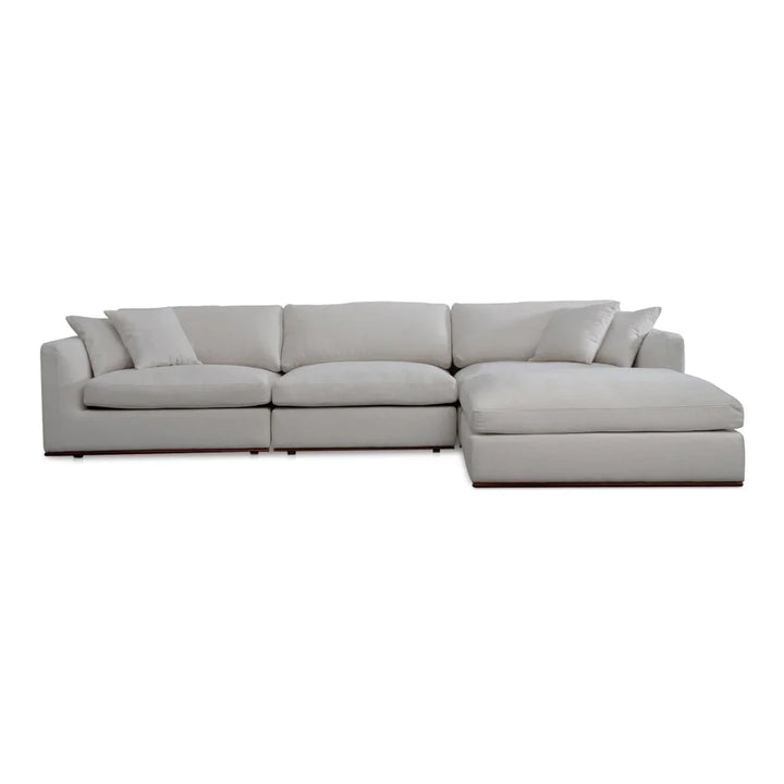 Rue Two Toss Cushions Lounge Sectional Sofa-Modular Sofas-Moe's Home-Off White-LOOMLAN