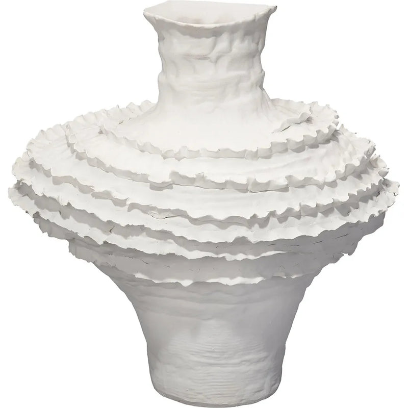 Ruffle Ceramic Decorative Vase Jamie Young-Vases & Jars-Jamie Young-LOOMLAN