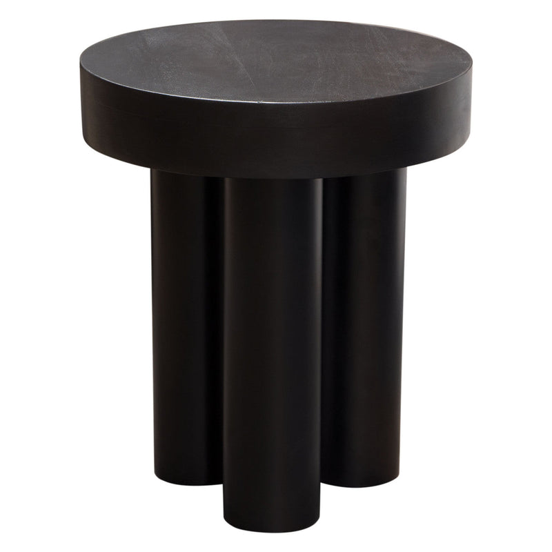 Rune 16" Round End Table in Black Finish-Side Tables-Diamond Sofa-LOOMLAN