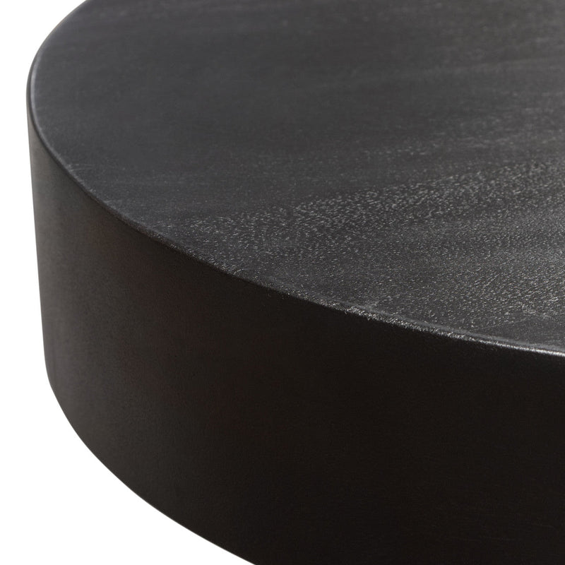Rune 16" Round End Table in Black Finish-Side Tables-Diamond Sofa-LOOMLAN