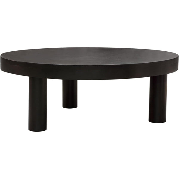 Rune 42" Round Cocktail Table in Black Finish-Coffee Tables-Diamond Sofa-LOOMLAN