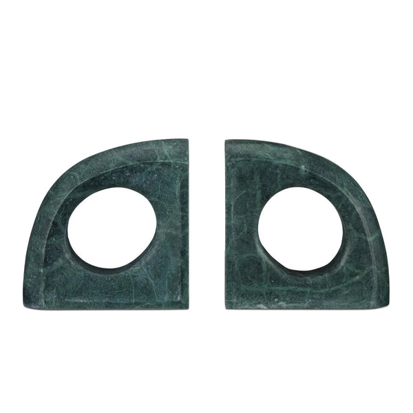 Currey & Co-Russo Green Marble Object (Set Of 2)-Statues & Sculptures-LOOMLAN