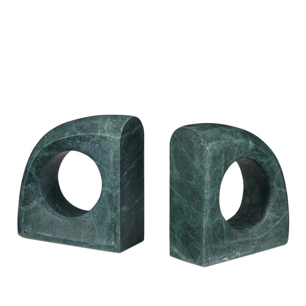 Currey & Co-Russo Green Marble Object (Set Of 2)-Statues & Sculptures-LOOMLAN