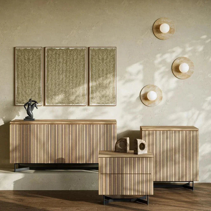 Russo Travertine Object Set of 2 - LOOMLAN - Currey & Co - Statues & Sculptures