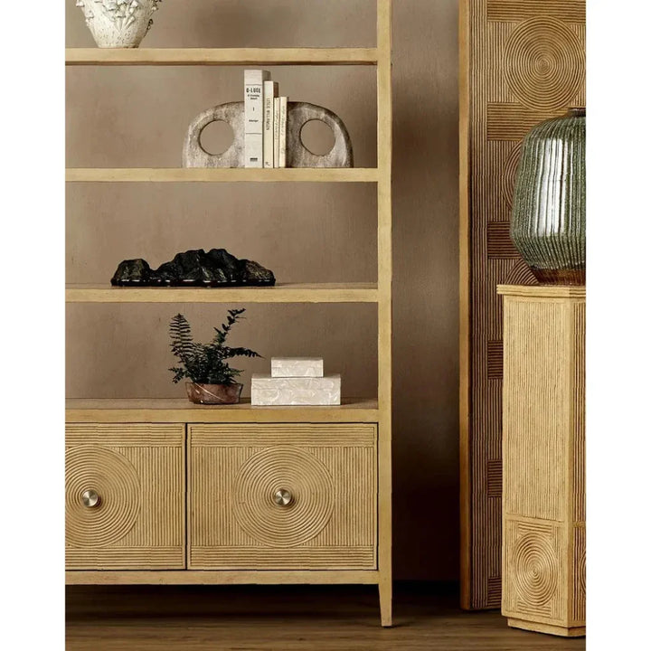 Russo Travertine Object Set of 2 - LOOMLAN - Currey & Co - Statues & Sculptures