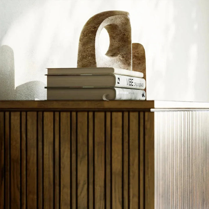 Russo Travertine Object Set of 2 - LOOMLAN - Currey & Co - Statues & Sculptures