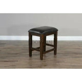 Rustic Backless Counter Stool Leather Seat