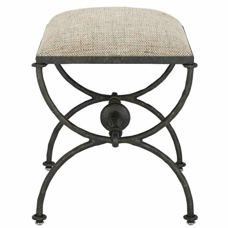 Rustic Bronze Agora Peppercorn Ottoman-Ottomans-Currey & Co-LOOMLAN