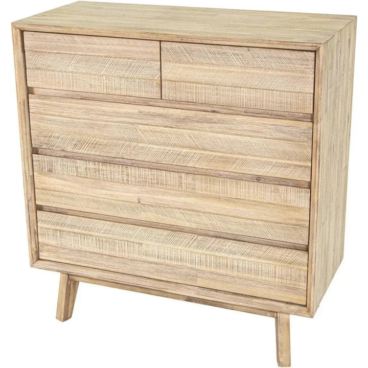 Rustic Brown Solid Wood Gia 5 Drawer Chest - LOOMLAN - LH Imports - Chests