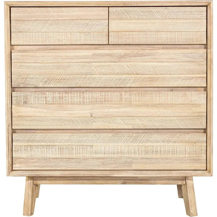 Rustic Brown Solid Wood Gia 5 Drawer Chest - LOOMLAN - LH Imports - Chests