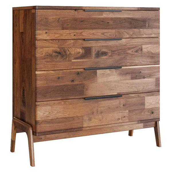 Rustic Brown Solid Wood Remix 4 Drawer Chest