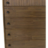 Rustic Brown Solid Wood West 5 Drawer Chest