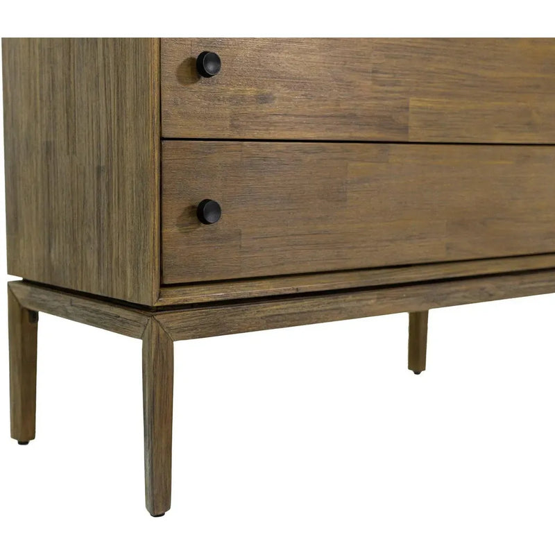 Rustic Brown Solid Wood West 5 Drawer Chest