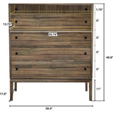 Rustic Brown Solid Wood West 5 Drawer Chest