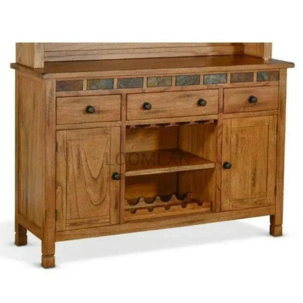 Rustic Buffet Sideboard With Wine Rack - LOOMLAN - Sunny D - Sideboards
