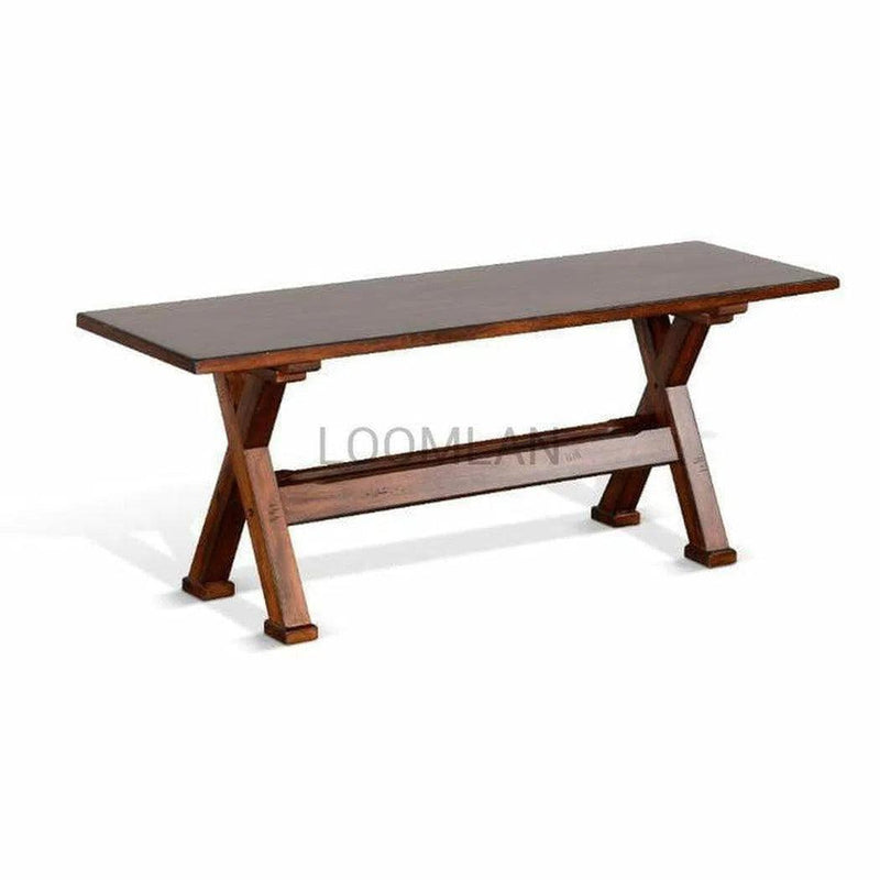 Rustic Dining Bench With Stretcher