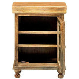 Rustic End Side Cabinet with Glass Doors