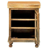 Rustic End Side Cabinet with Glass Doors or Night stand Nightstands LOOMLAN By LOOMLAN