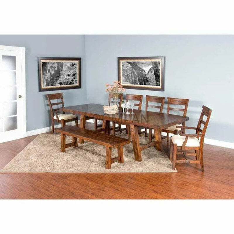 Rustic Farmhouse Dry Leaf Solid Wood Bench Dining Benches LOOMLAN By Sunny D