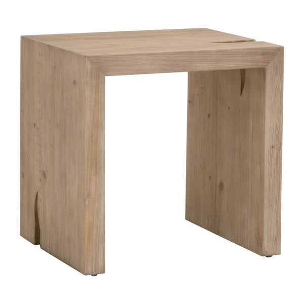 Rustic Farmhouse Reclaimed Wood End Table Reed Side Tables LOOMLAN By Essentials For Living