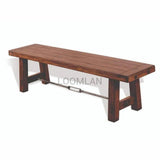 Rustic Farmhouse Wood Bench Metal Turnbuckle