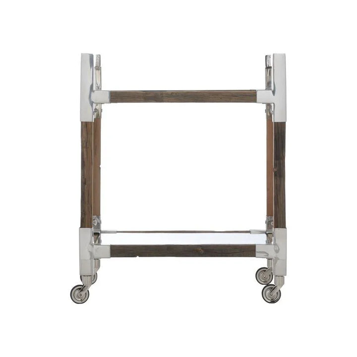 Rustic Glam Wood Frame Bar Cart-Home Bar Carts-Wildwood-LOOMLAN