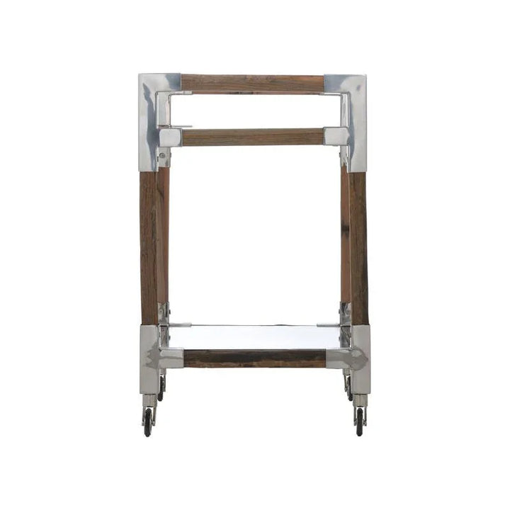 Rustic Glam Wood Frame Bar Cart-Home Bar Carts-Wildwood-LOOMLAN