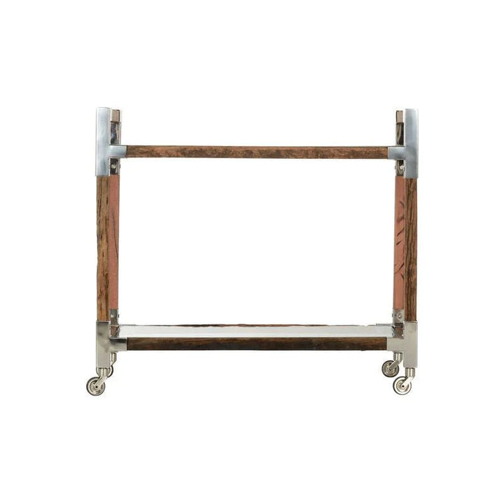 Rustic Glam Wood Frame Bar Cart-Home Bar Carts-Wildwood-LOOMLAN