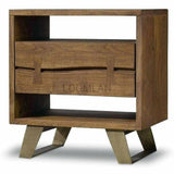 Rustic Live Edge 1 Drawer Nightstand