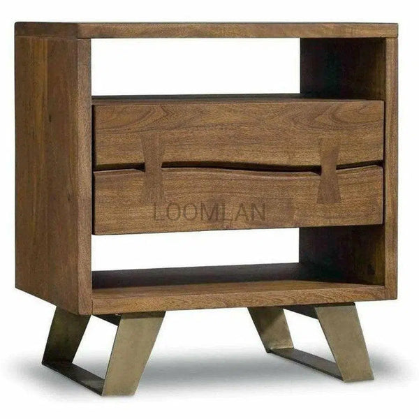 Rustic Live Edge 1 Drawer Nightstand