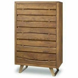 Rustic Live Edge Tall Chest of 5 Drawers