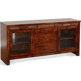 Rustic Mahogany Entertainment Center TV Stand Media Console Slate TV Stands & Media Centers LOOMLAN By Sunny D