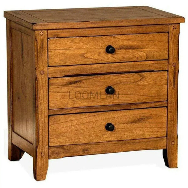 Rustic Oak Petite Nightstand Bedside Table - LOOMLAN - Sunny D - Nightstands