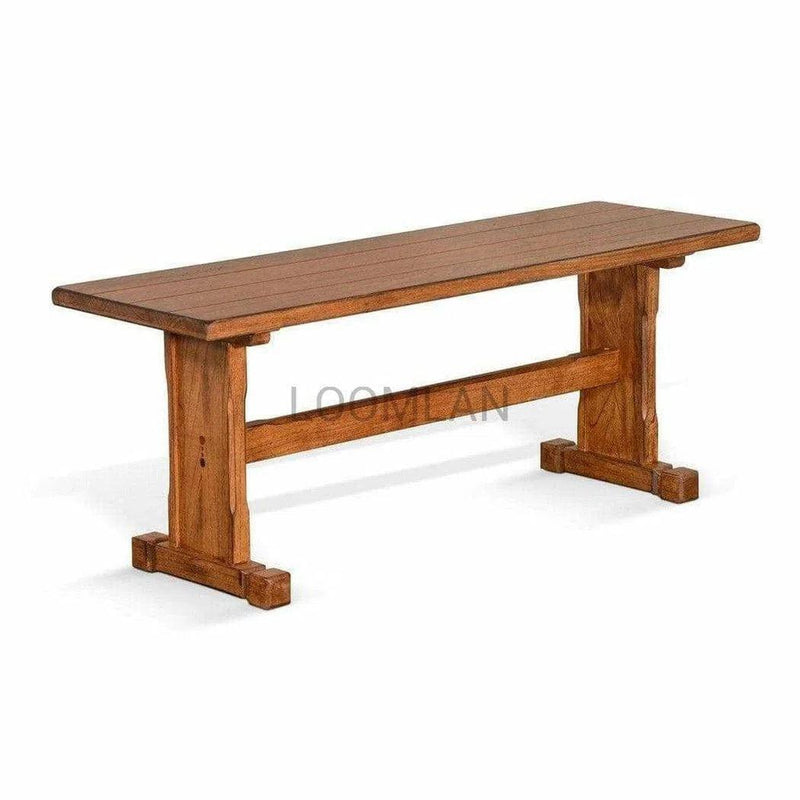 Rustic Oak Wood Dining Bench (Bench Only)