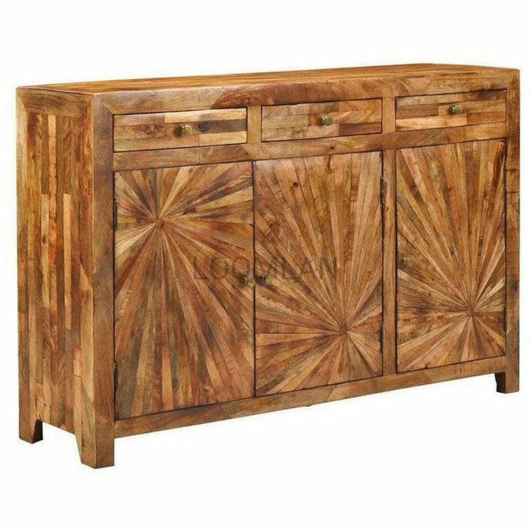 Rustic Sideboard 3 Drawer 3 Door Cabinet