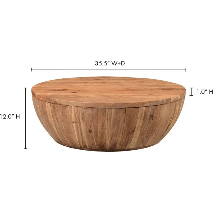 Rustic Solid Acacia Wood Coffee Table - LOOMLAN - Moe's Home - Coffee Tables