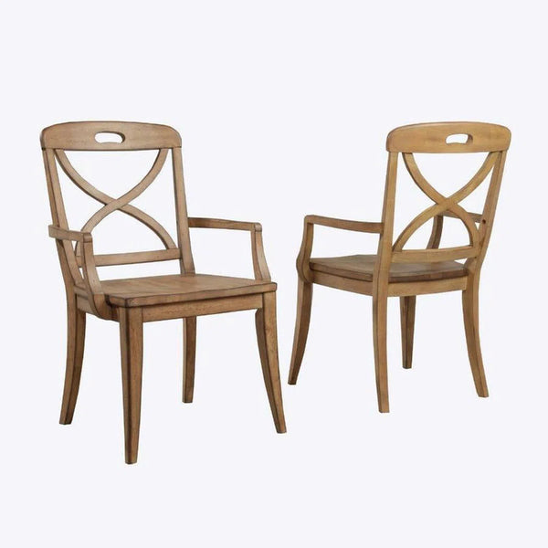 Rustic X-Back Arm Chair (Set of 2) Dining Chairs LOOMLAN By Panama Jack