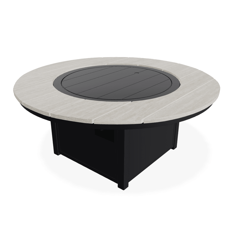 54" Round Rustic Polymer Top Chat Height Fire Table