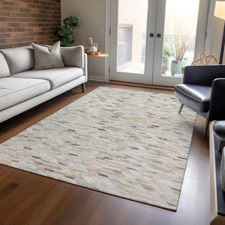 Ruzenth Ivory Washable Indoor - Outdoor Rug - LOOMLAN - LOOMLAN Rugs - Outdoor Rugs