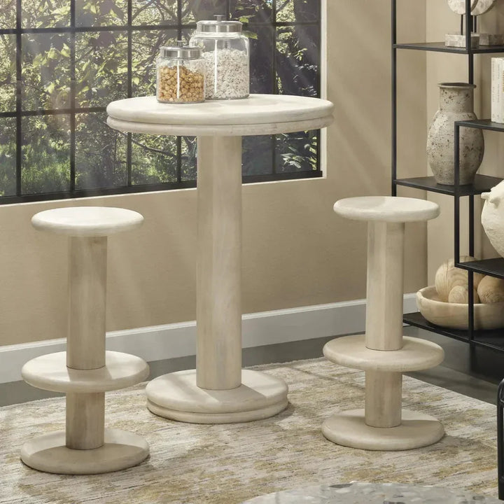 Rye Mango Wooden Elegant Barstool - LOOMLAN - Jamie Young - Bar Stools