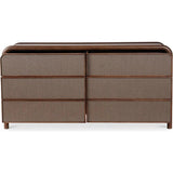 Rye Wood Warm Brown 6 Drawer Dresser