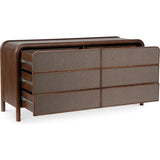 Rye Wood Warm Brown 6 Drawer Dresser