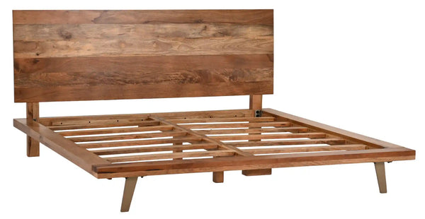 Matney Stylish Designed Natural Wooden Bed