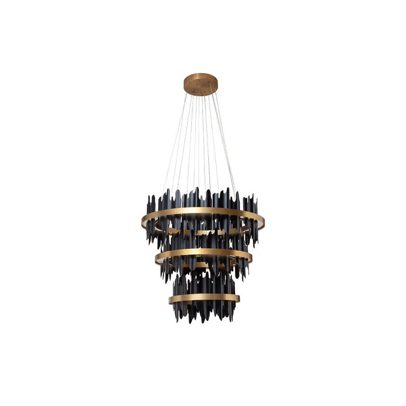 Icarus Brushed Gold Aluminum Banded Chandelier