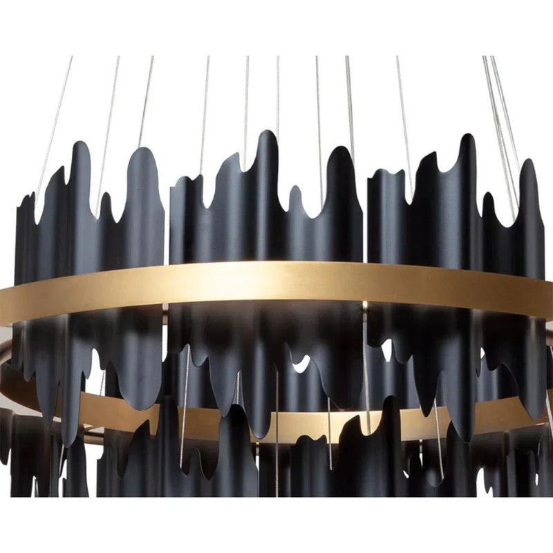 Icarus Brushed Gold Aluminum Banded Chandelier