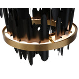 Icarus Brushed Gold Aluminum Banded Chandelier