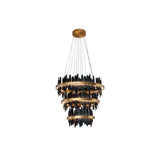 Icarus Brushed Gold Aluminum Banded Chandelier